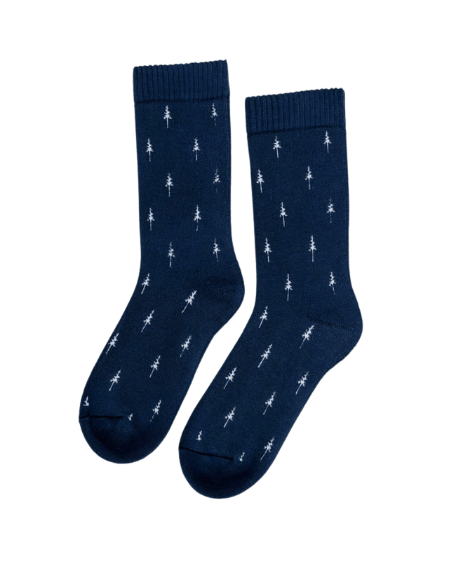 NIKIN TreeSocks Cosy Allover Socken Navy dicke Wintersocken