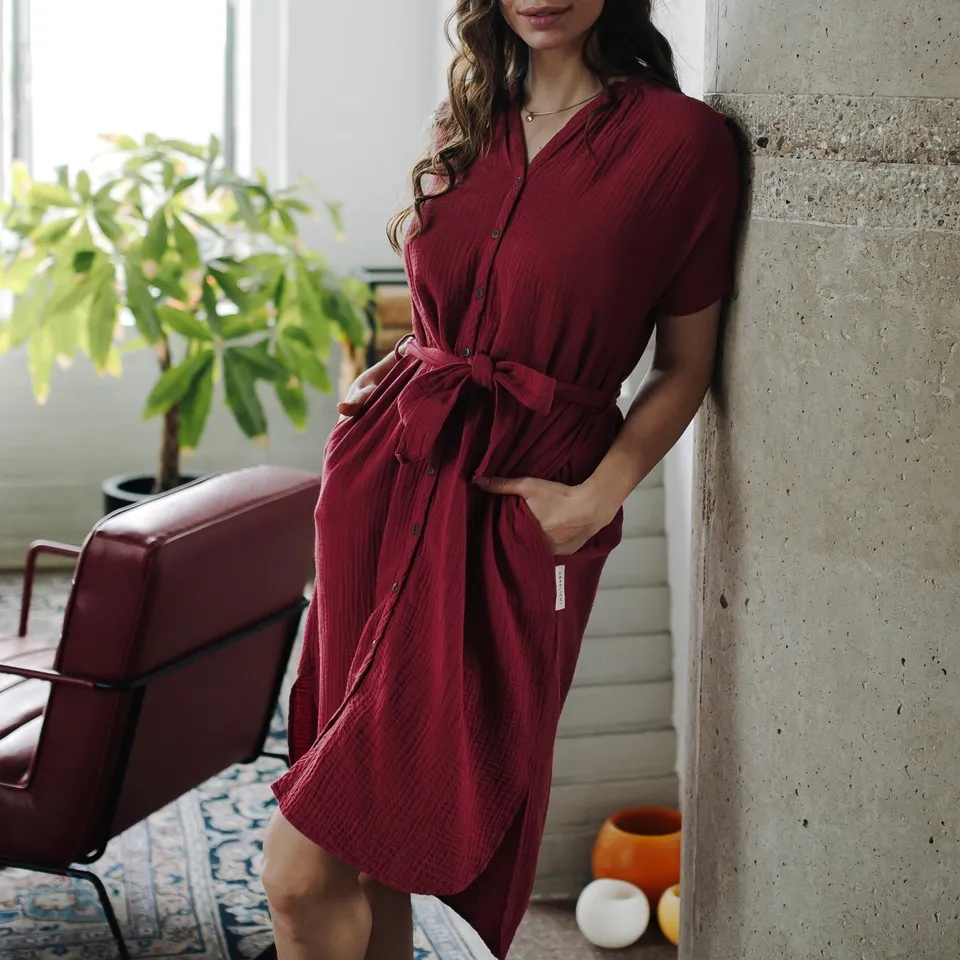 Nordlicht Ella Musselin Blusenkleid Damen mit Taschen