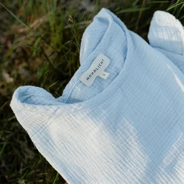 Nordlicht Ilvy Musselin Langarmshirt Blau Bio-Baumwolle