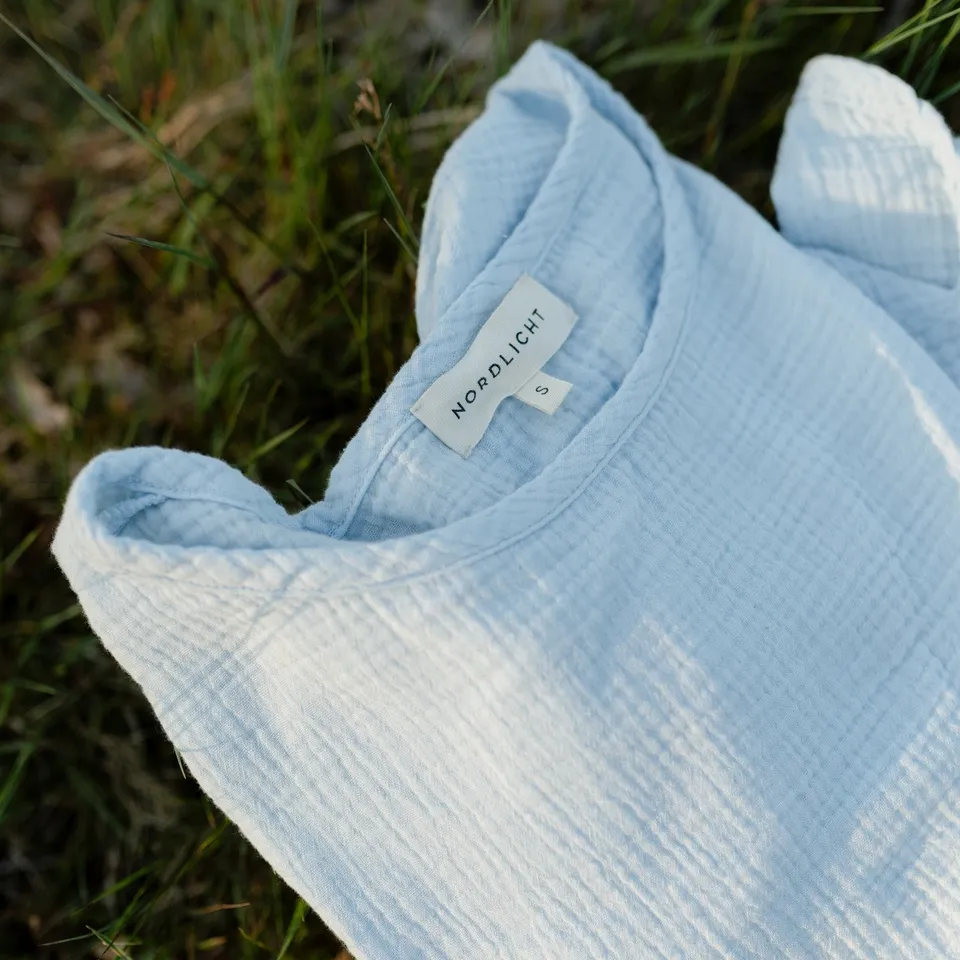 Nordlicht Ilvy Musselin Langarmshirt Blau Bio-Baumwolle