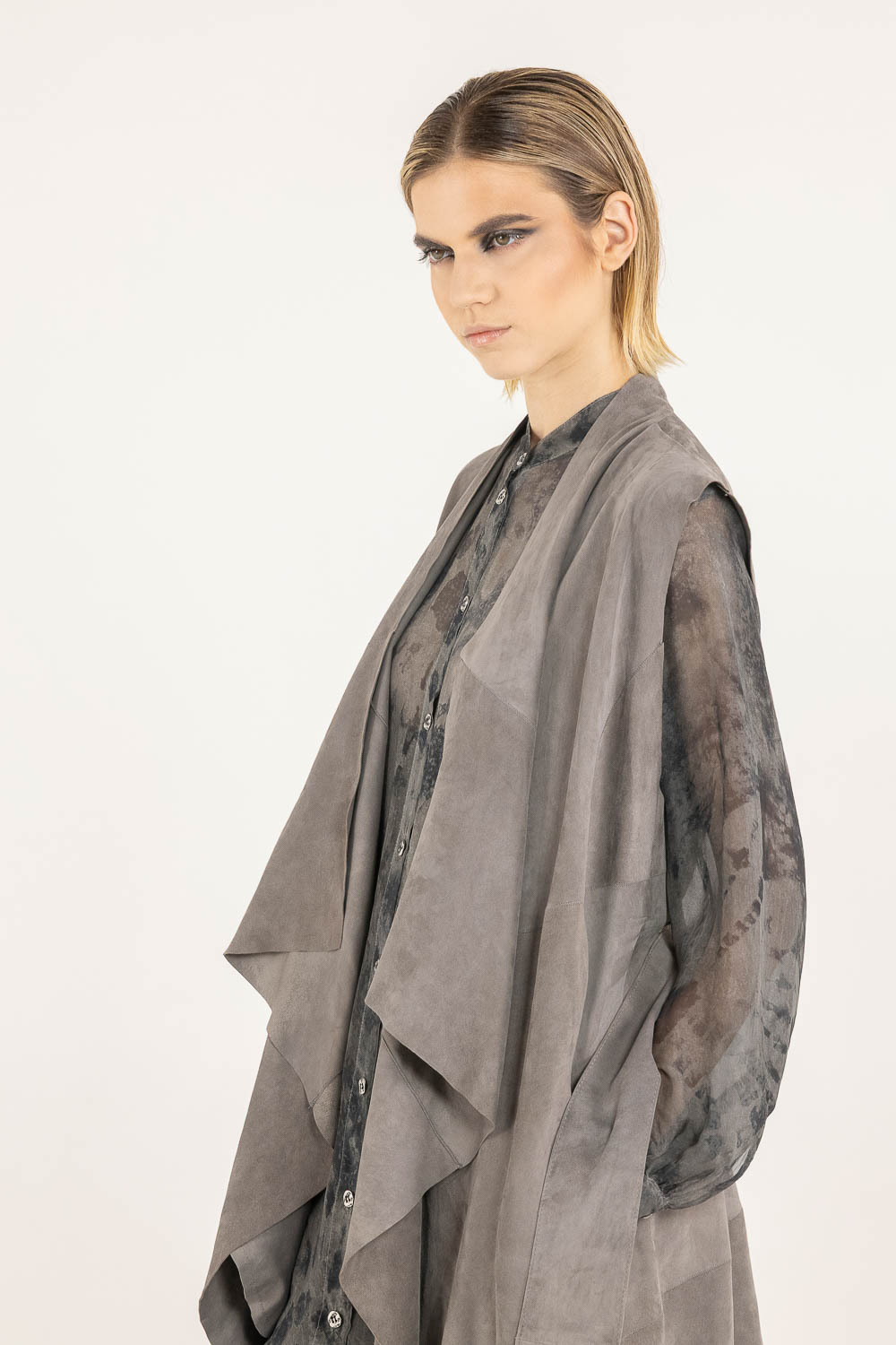 Sanctamuerte Capispalla Gilet Lungo Weste Camoscio