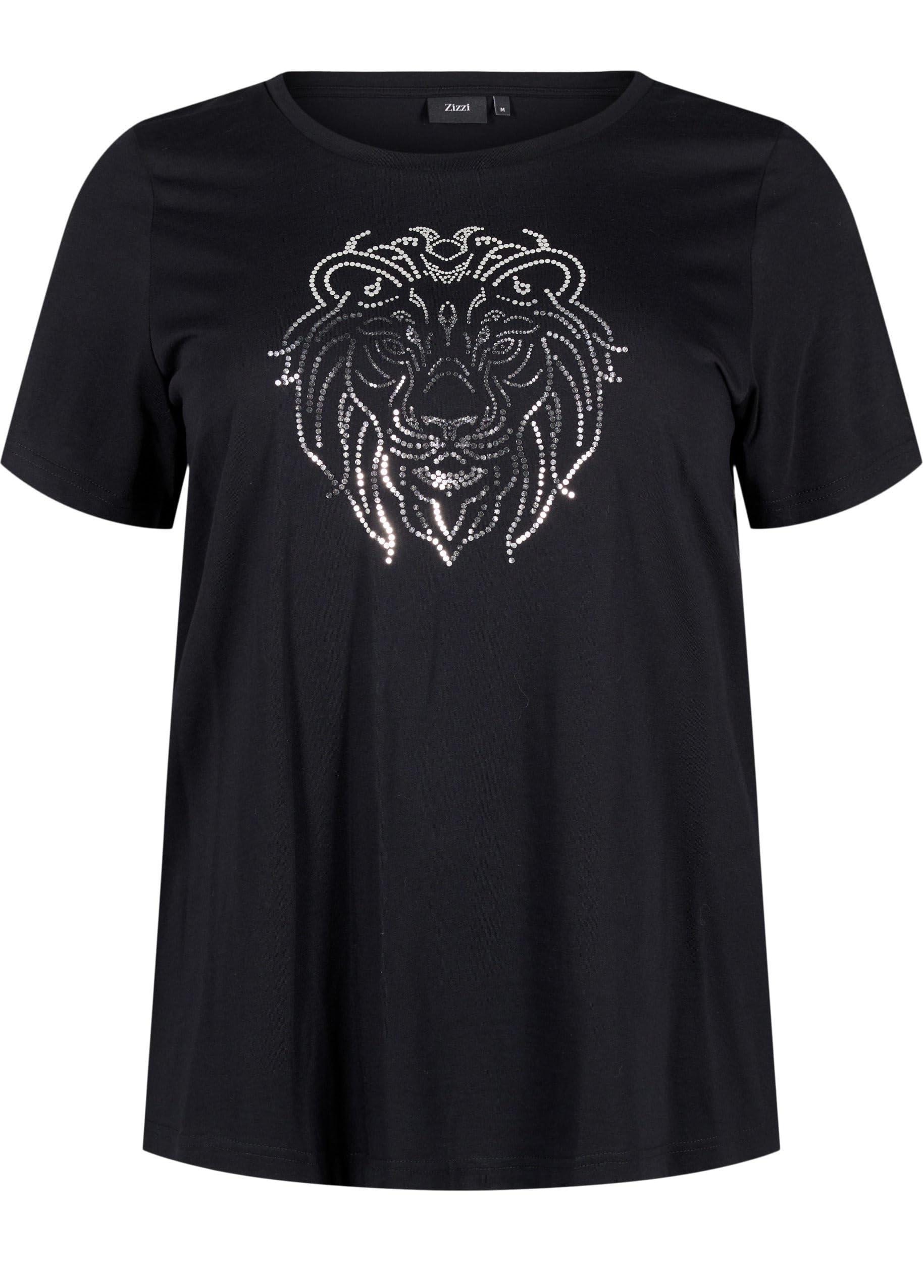 Zizzi T-Shirt Baumwolle Aufdruck Rundhals Gr.42-60
