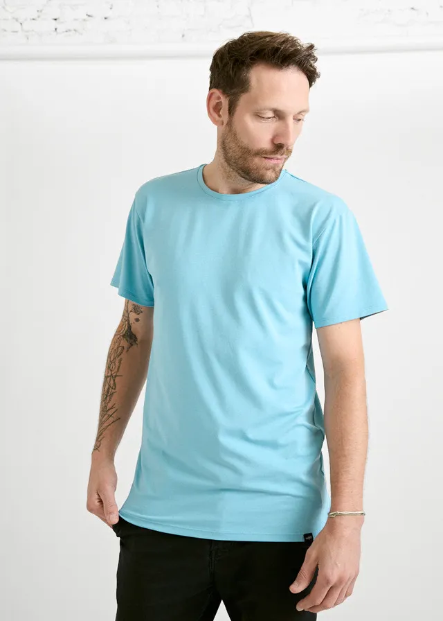 Wijld Woodshirt Timo Herren T-Shirt Milky Blue Lyocell