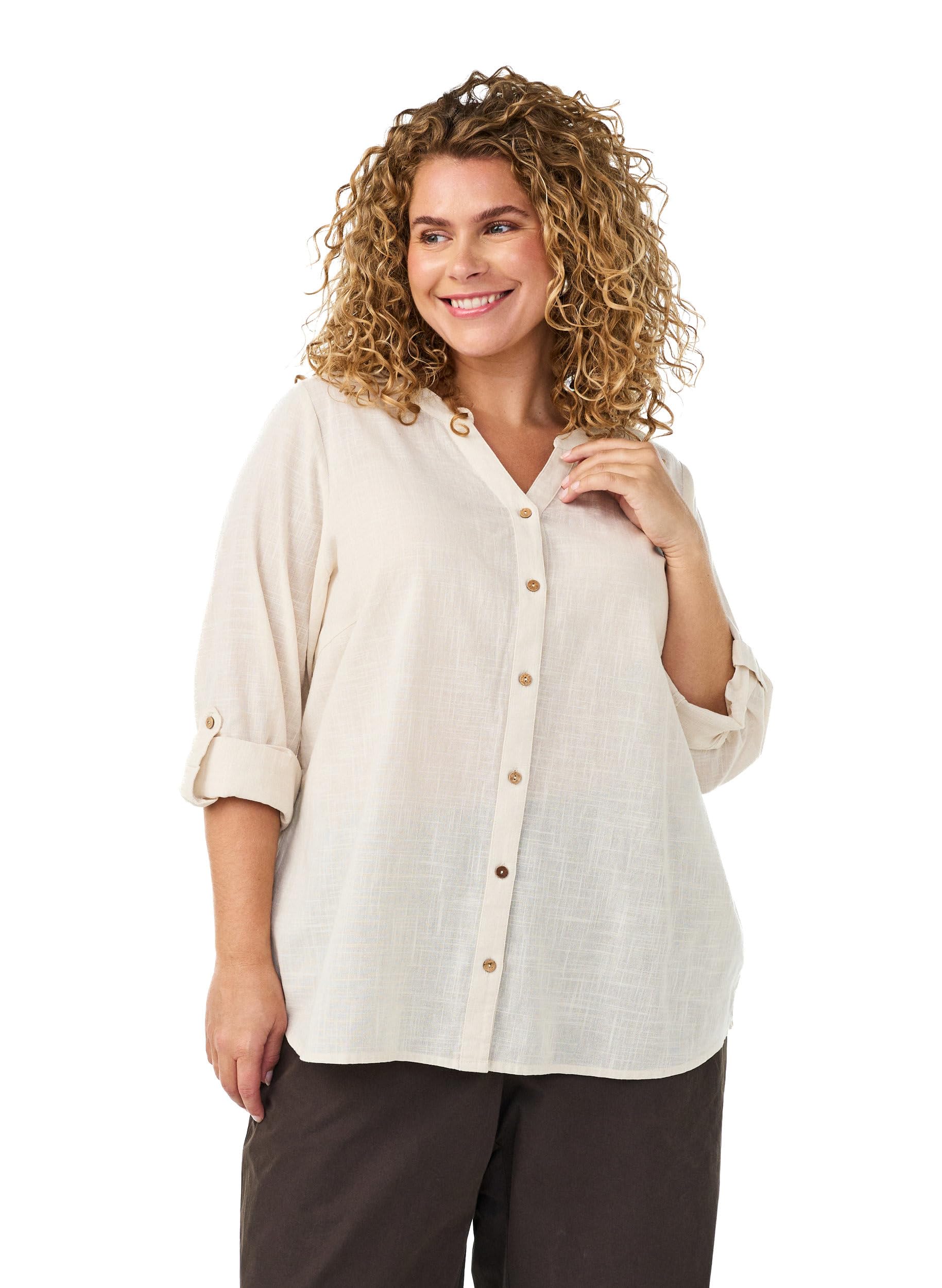 Zizzi Blouses & Shirts Bluse Birch 42-44 Baumwolle