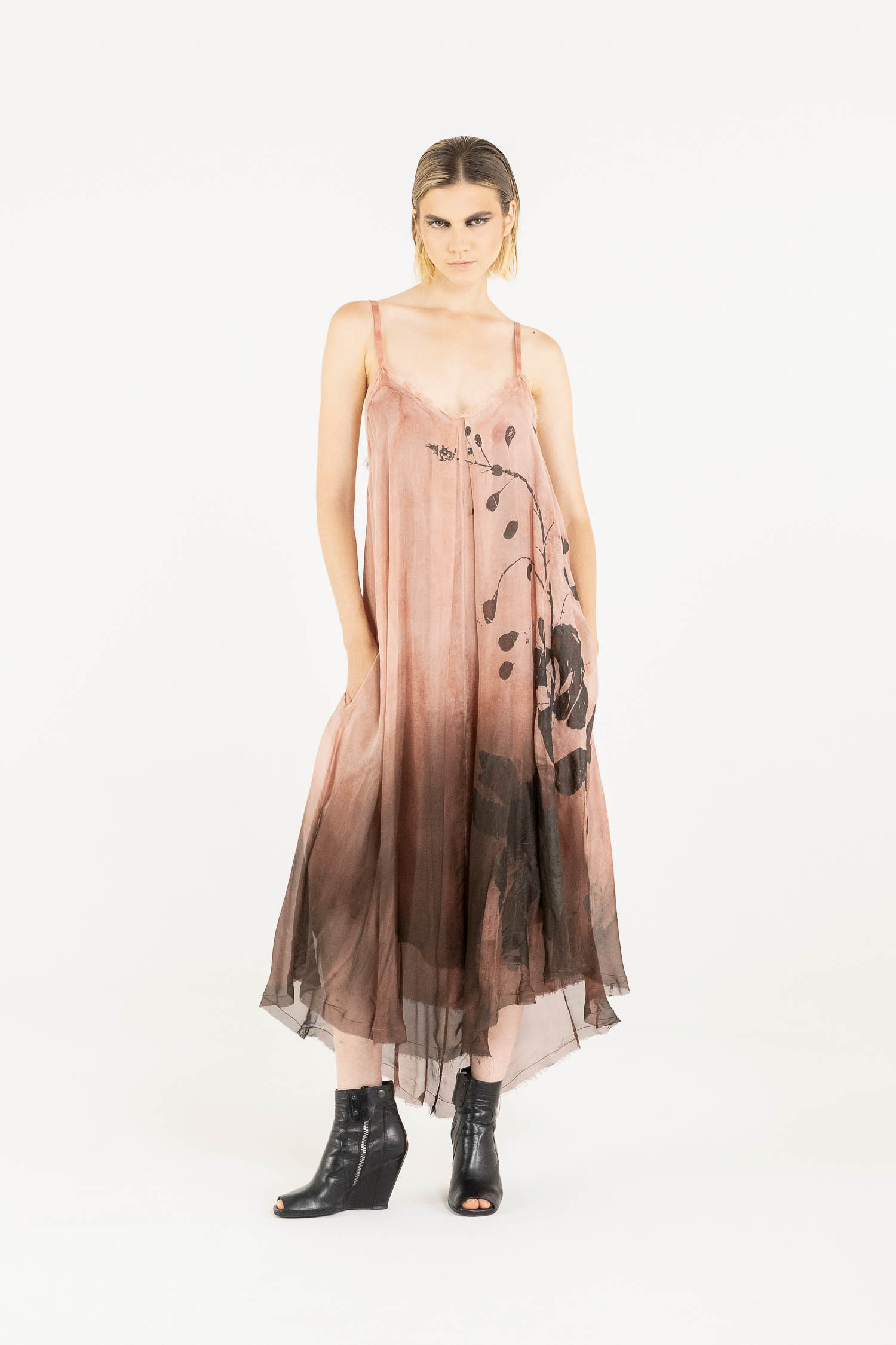 Sanctamuerte Abiti Sottoveste Kleid Viskose Blumen