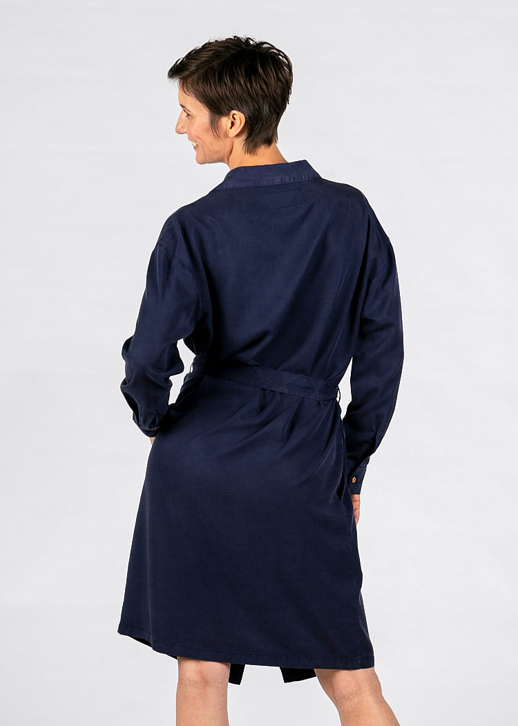 Wijld Damen Hemdblusenkleid Maritim Blue Lyocell