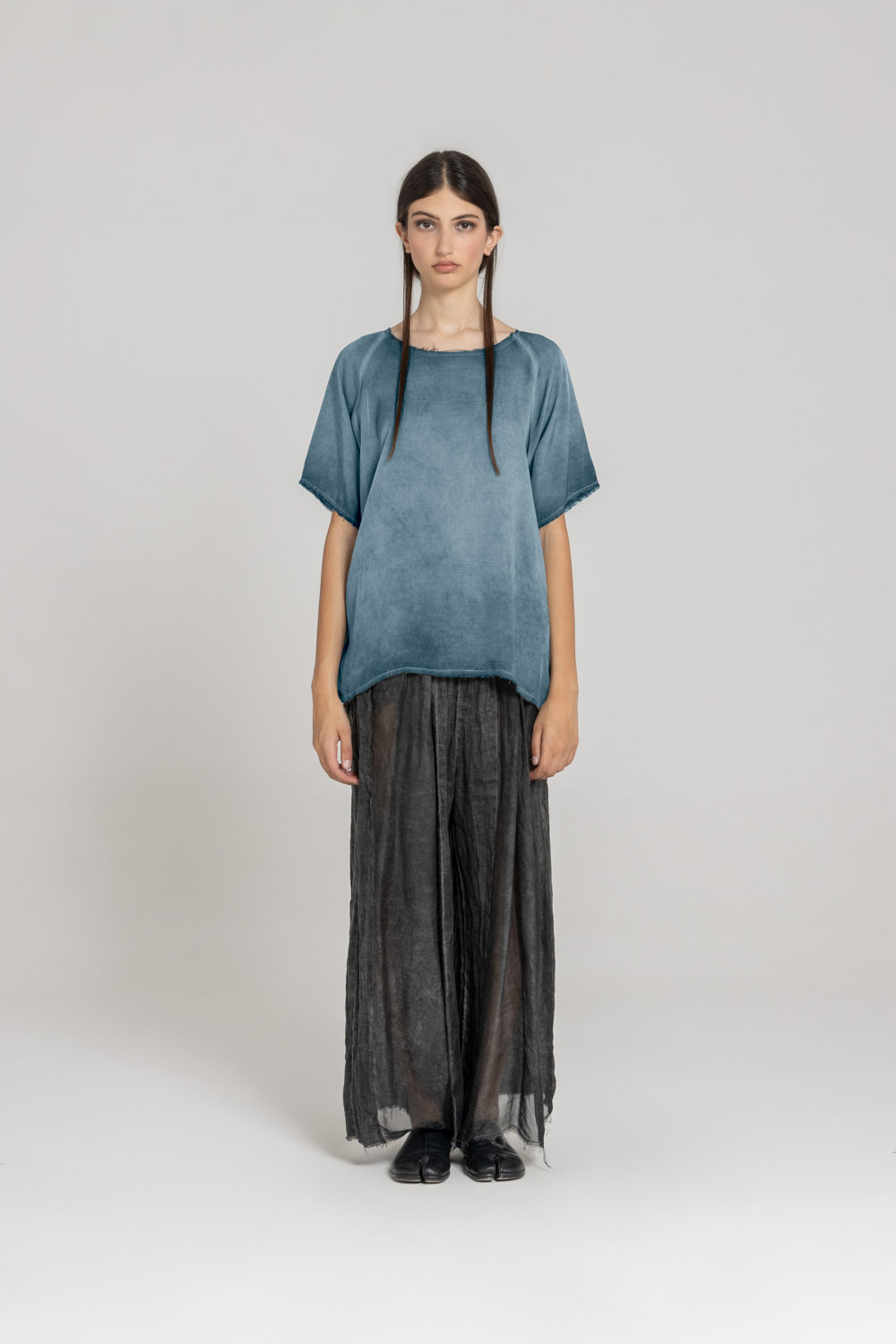 Sanctamuerte T-Shirt Over T-Shirt Kurzarm Viskose-Satin