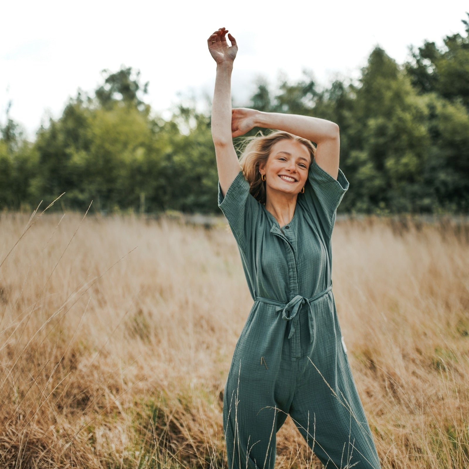 NORDLICHT Linn Musselin Jumpsuit Bio-Baumwolle Gr. M