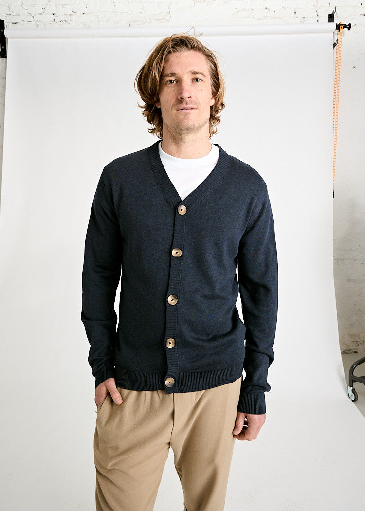Wijld Samuel Strick-Cardigan Herren Blue Indigo