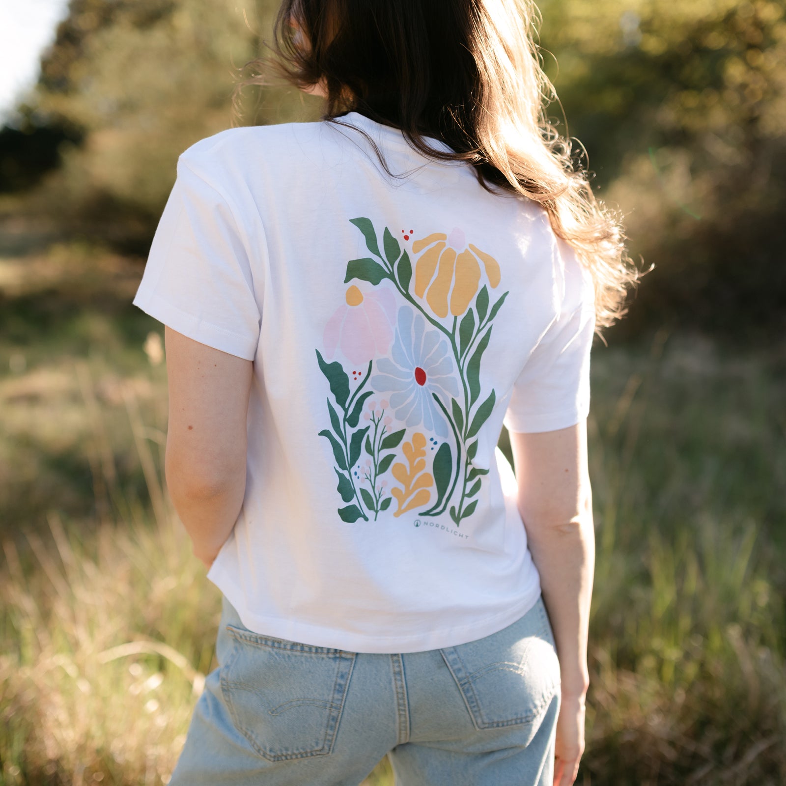Nordlicht Britt Print T-Shirt Weiß Loose Fit