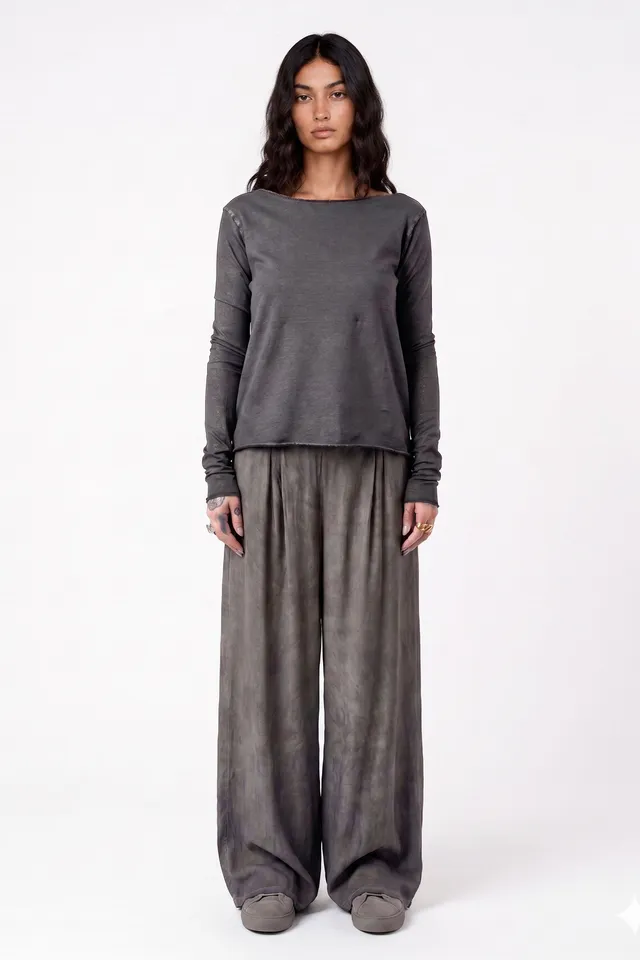Sanctamuerte T-Shirt Manica Lunga Langarmshirt Crop Baumwolle