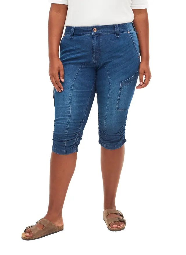 ZIZZI Jeans Capri Jeans 3/4 Slim Fit Baumwolle Stretch