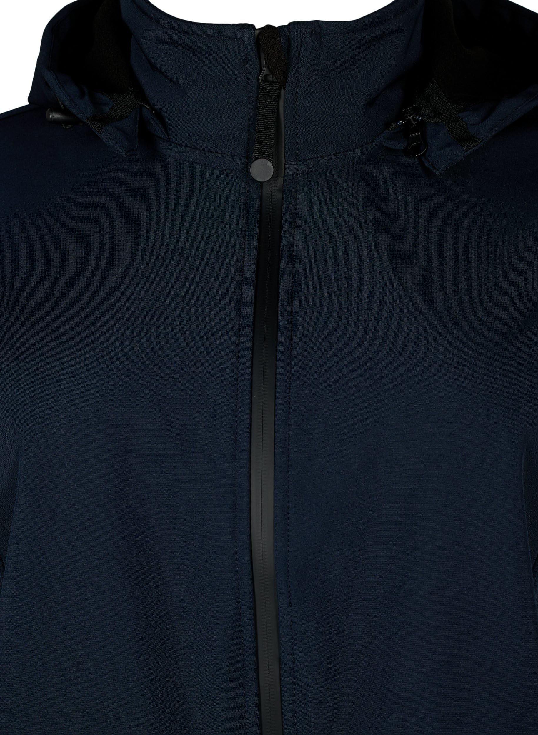 Zizzi Softshelljacke Lang Kapuze Fleece Winddicht 10.000 mm