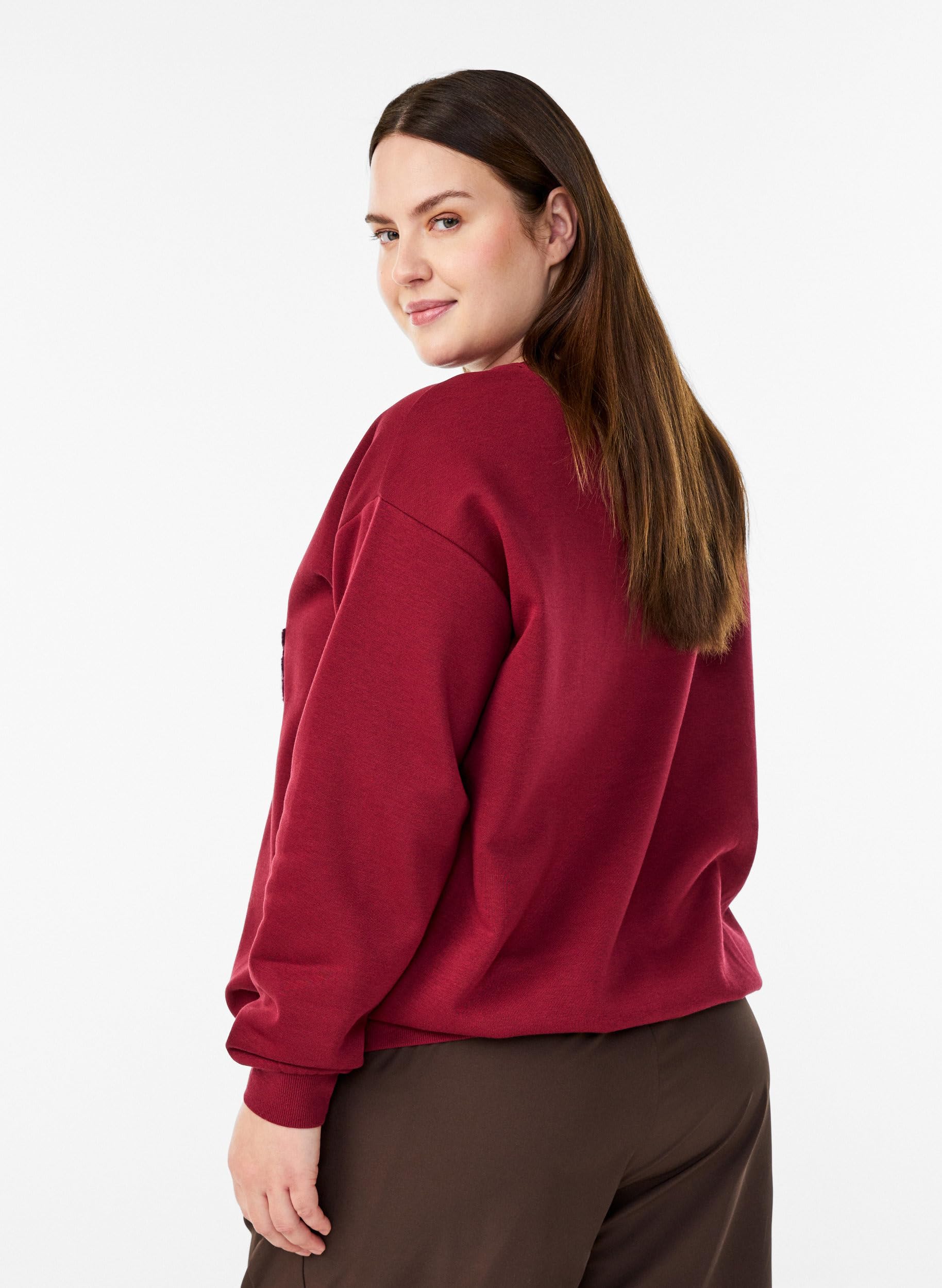 Zizzi Activewear Sweatshirt Text Rundhals Directoire Blue 50-52