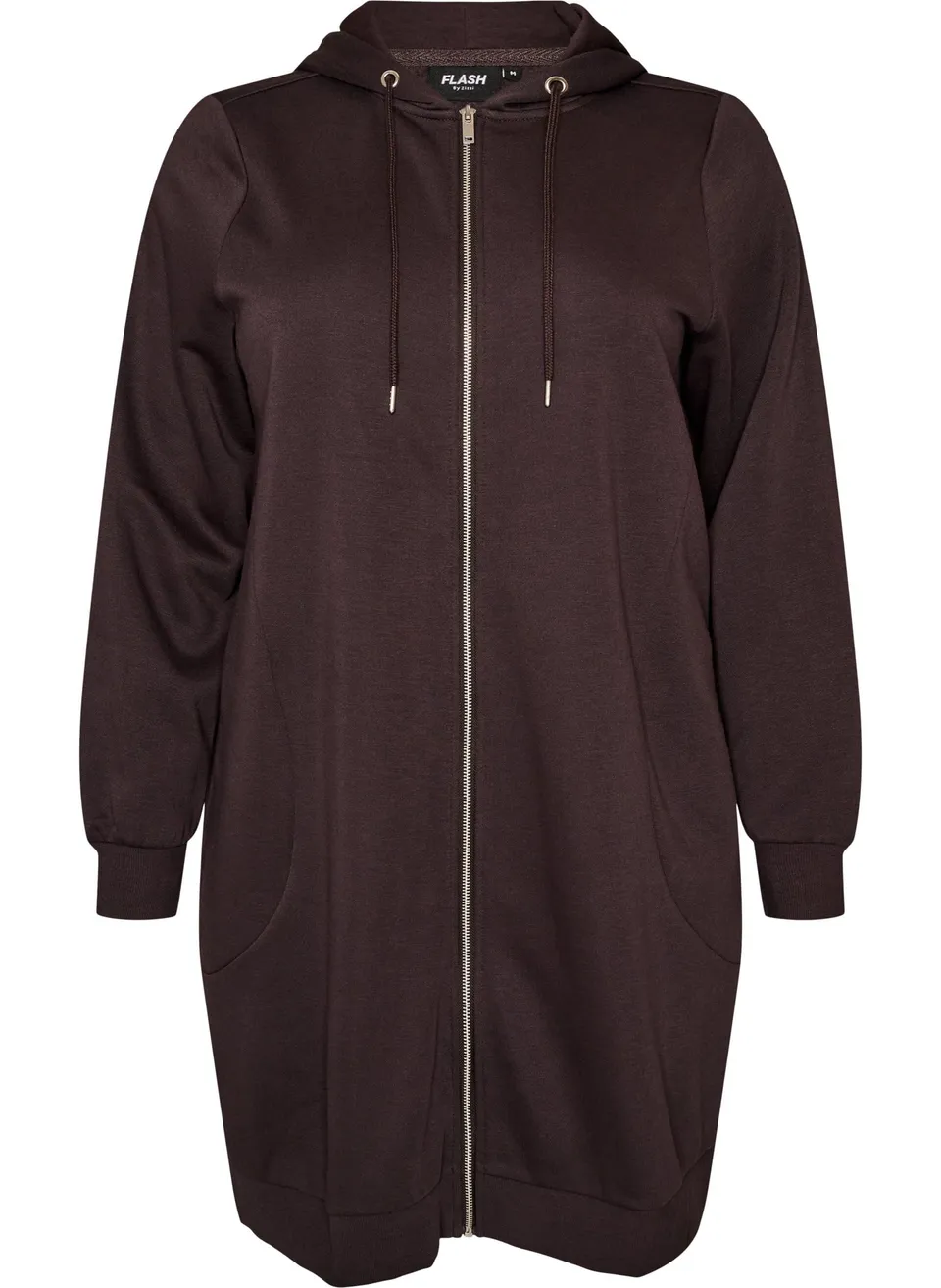 Zizzi Jackets Langer Hoodie mit Reißverschluss Größe 46-48