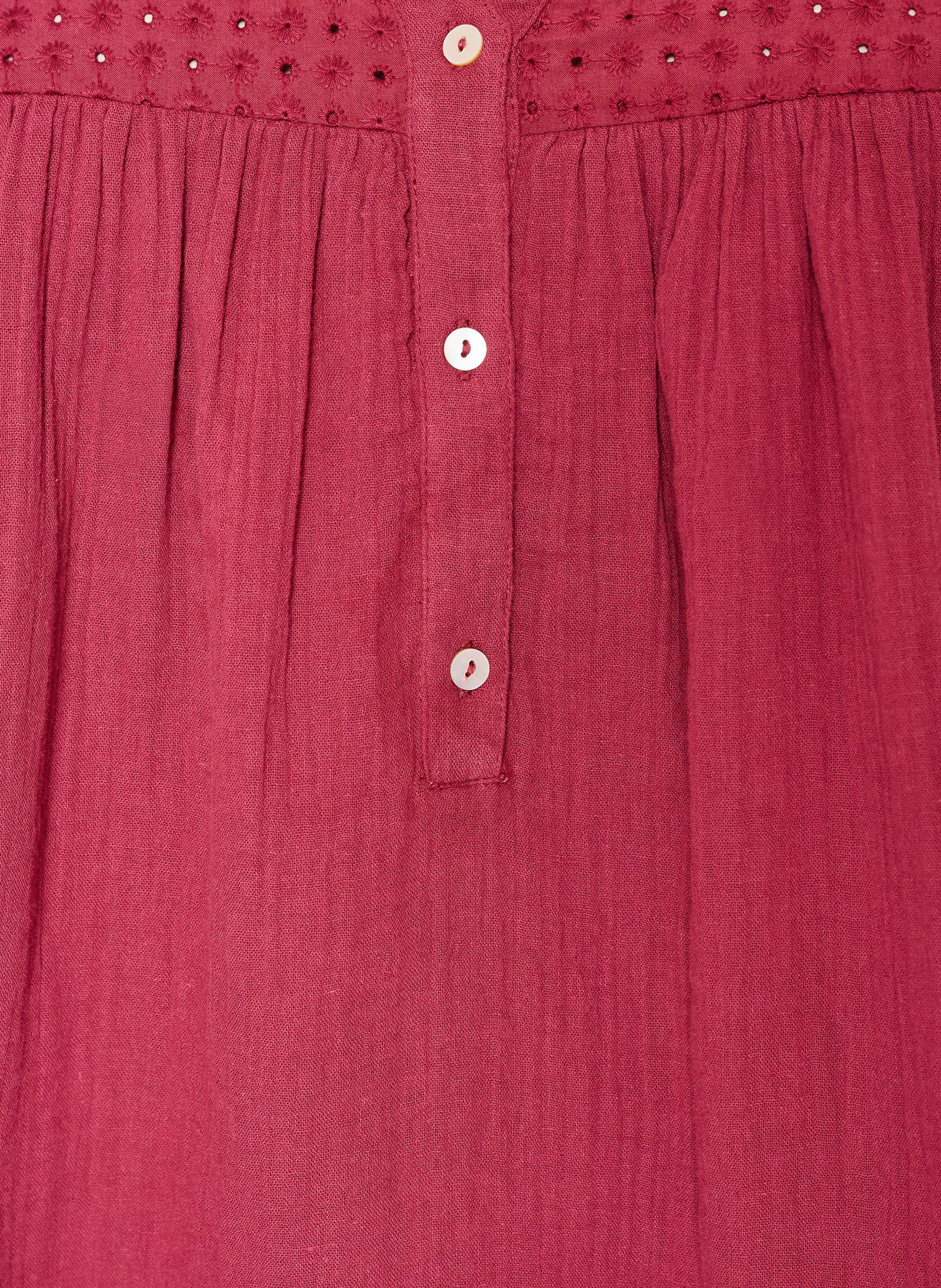 Zizzi Musselinbluse Damen Rhododendron Lochstickerei Gr.50-52