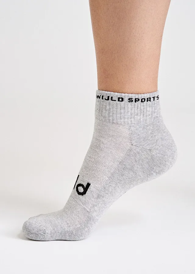 Wijld Woodsocks Halbhohe Sportsocken Gray Melange 39-42