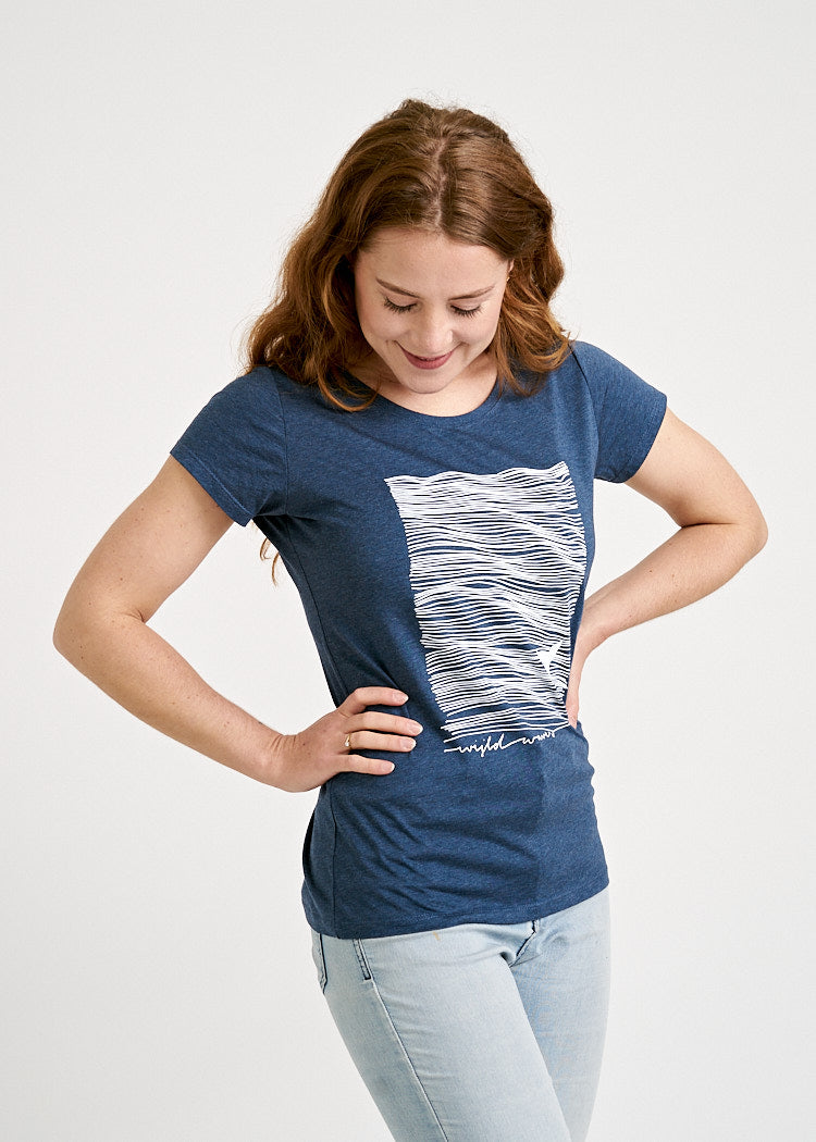 Wijld Waves WoodShirt Damen T-Shirt Print Relaxed Slim
