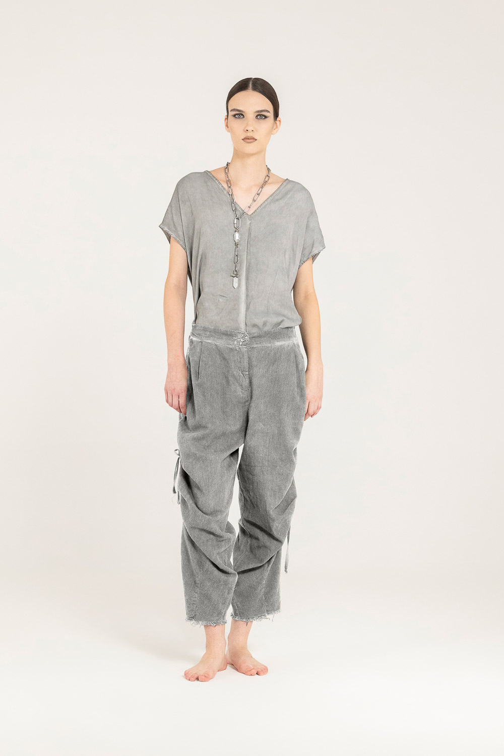 Sanctamuerte Pantaloni Loose Fit Hose Baumwolle