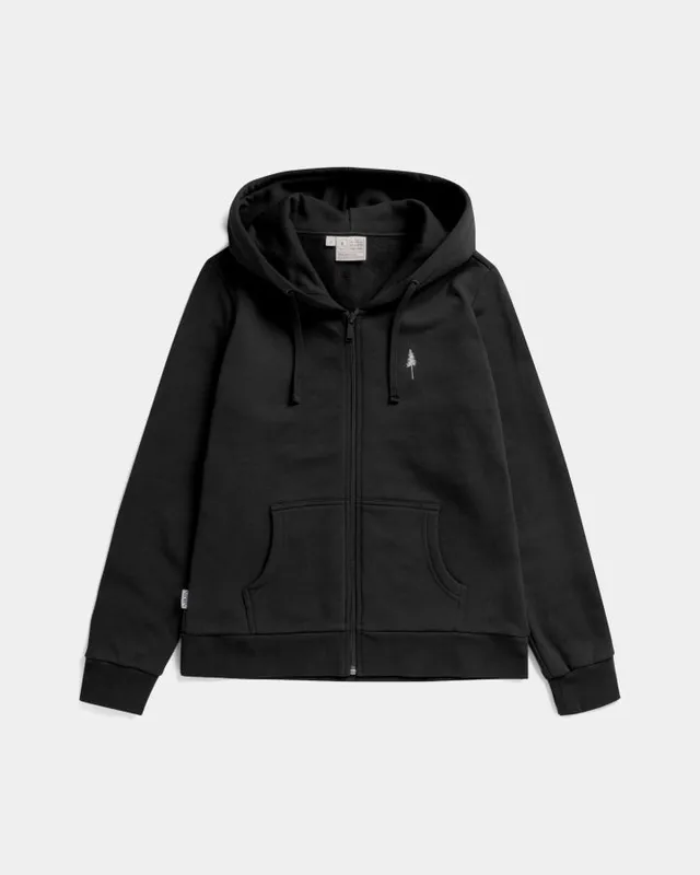 NIKIN TreeHoodie Jacket Damen Kapuzenjacke Schwarz Bio-Baumwolle