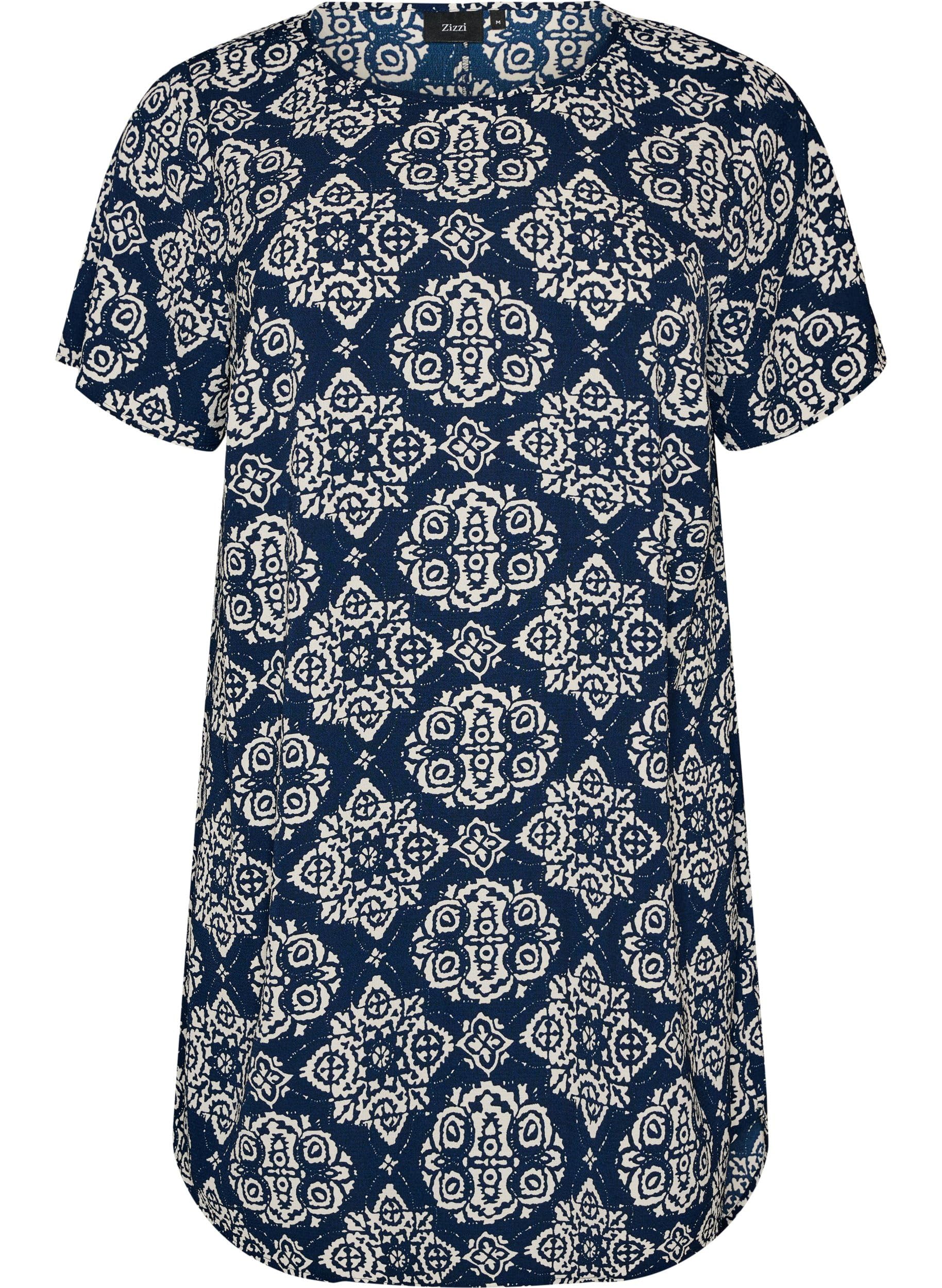 Zizzi Kleid Kurzarm Gr. 50-52 Rundhals High-Low Locker