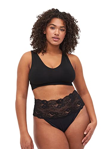 Zizzi Tanga Damen Gr.42 Spitze 2er-Pack schwarz