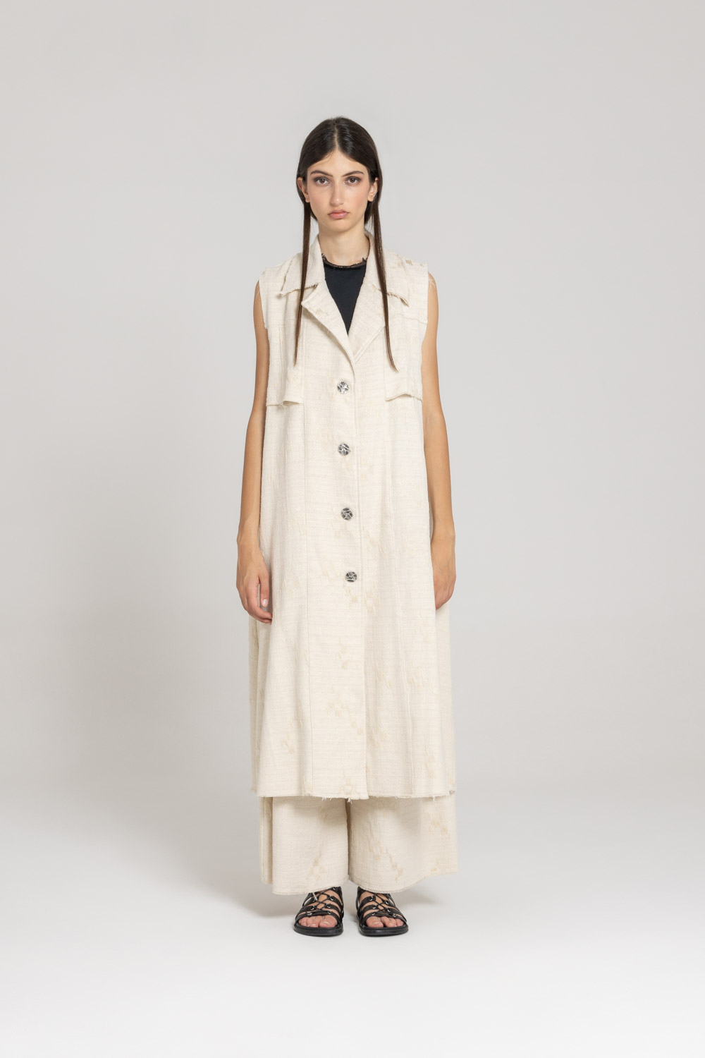 Sanctamuerte Capispalla Gilet Lungo Weste Jacquard Lang