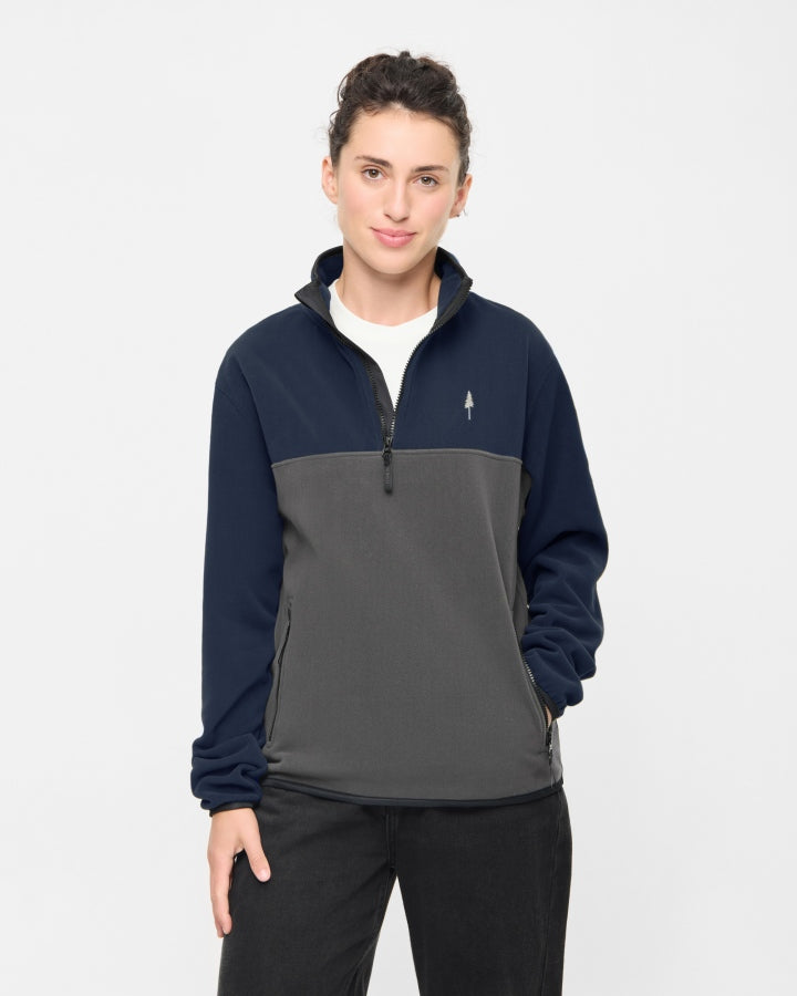 NIKIN TreeFleece Quarter Zip Colorblock Fleecepullover Navy