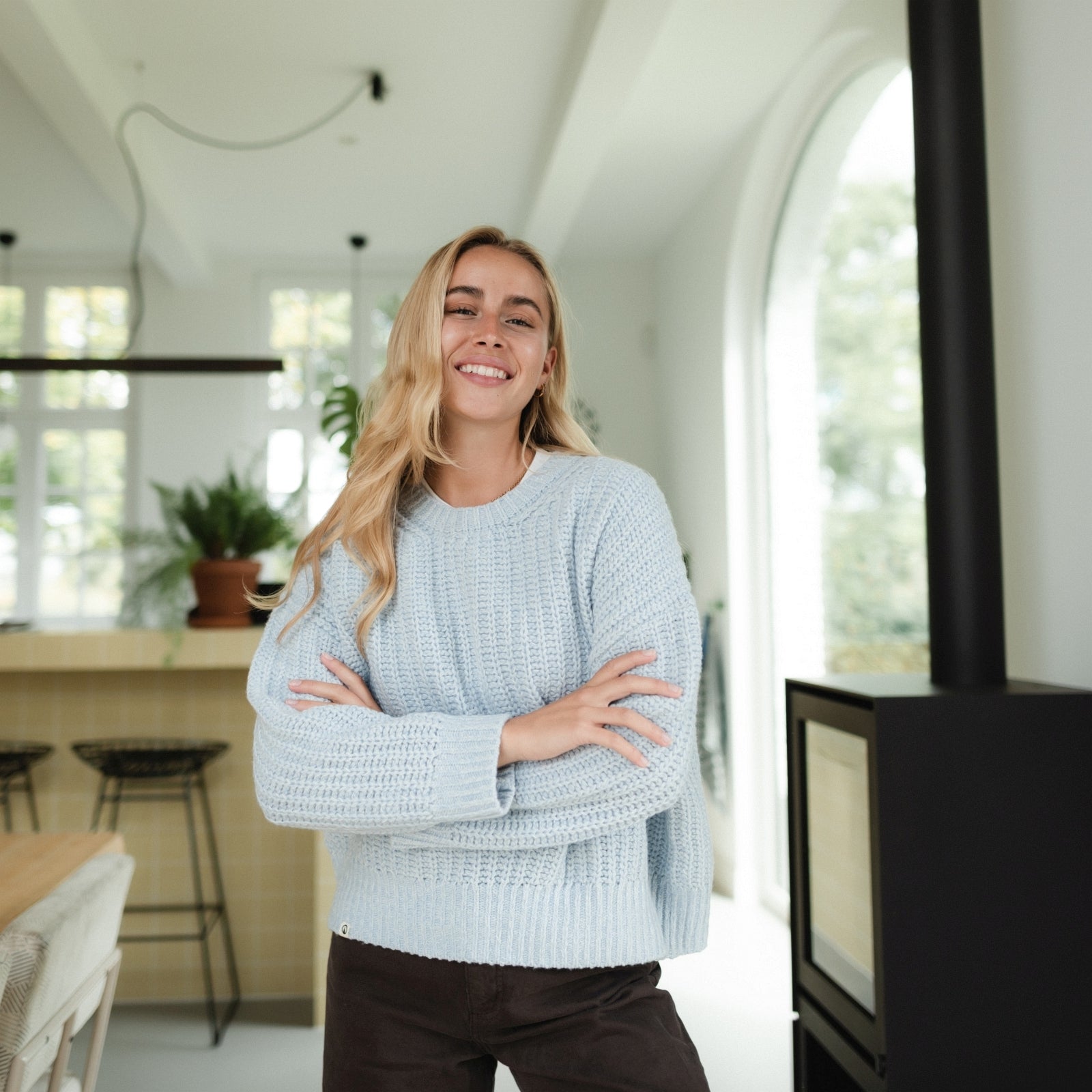 NORDLICHT Mara Wollpullover Hellblau Recycling-Wolle