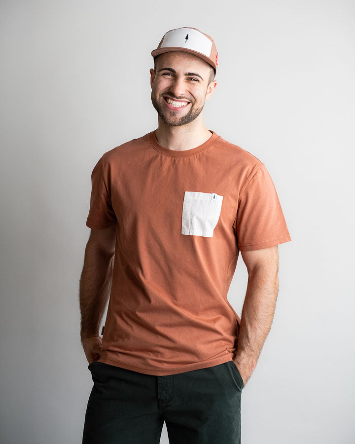 NIKIN TreeShirt Pocket Spatz T-Shirt Rehbraun Regular Fit