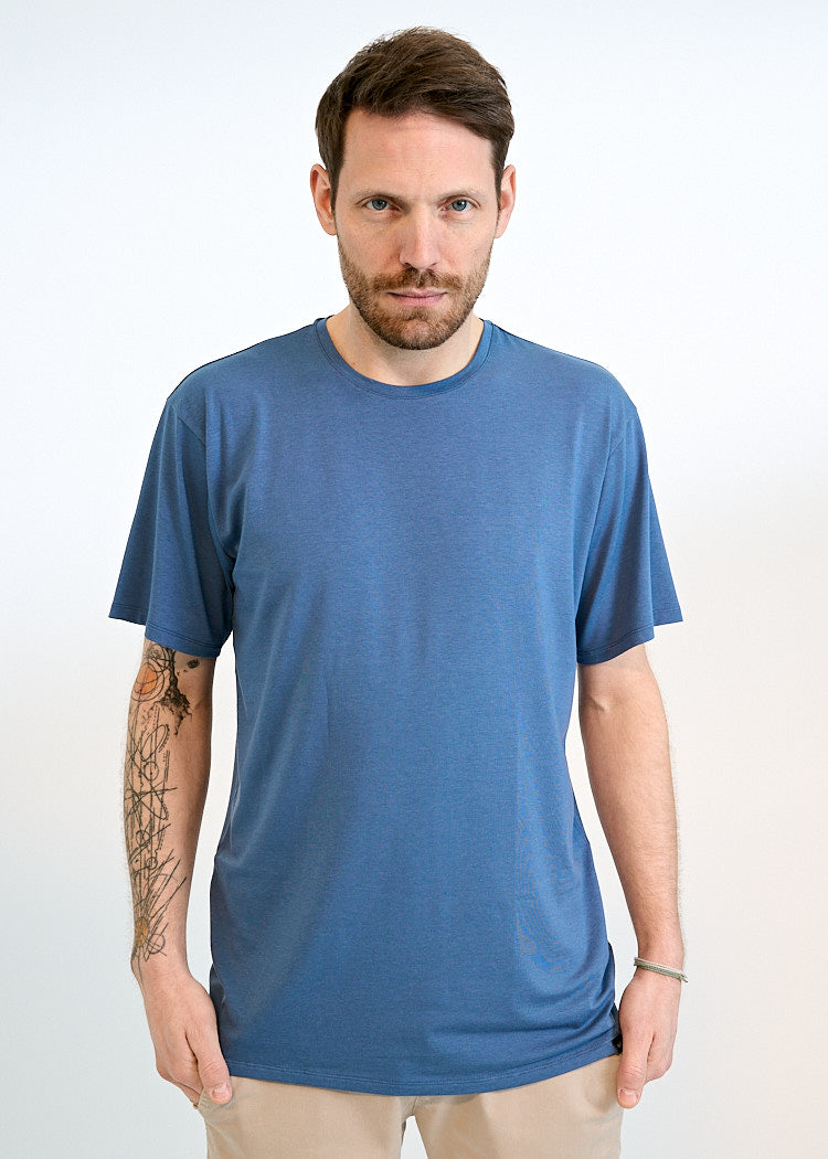 Wijld WoodShirt Timo Herren T-Shirt Bijou Blue Holz