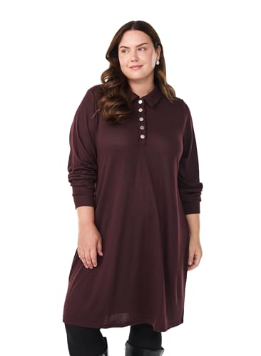 Zizzi Polokleid Langarm Knöpfe Große Größen 42-64