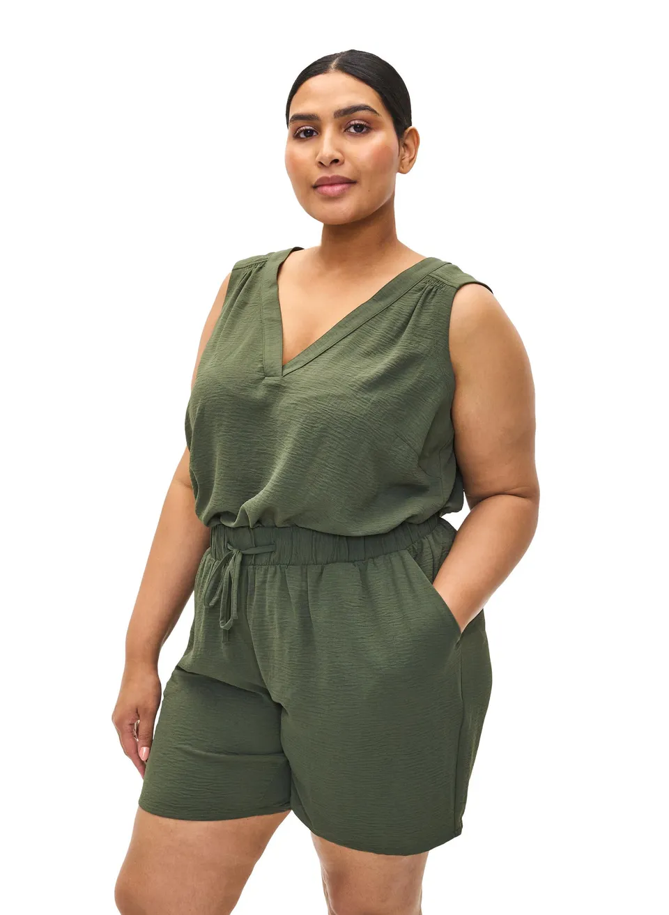 Zizzi Shorts Kurze Hose Große Größen 42-60 Kordelzug