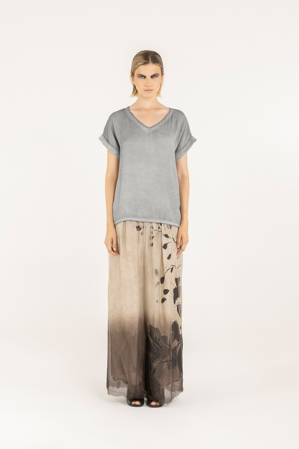 Sanctamuerte T-Shirt TShirt Scollo a V Shirt V-Ausschnitt Viskose