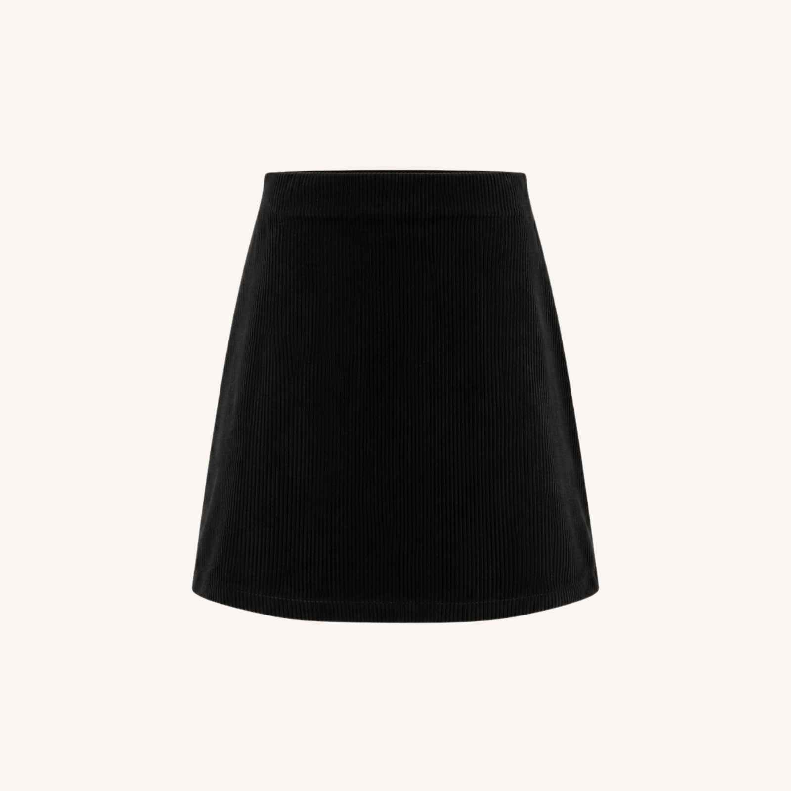NORDLICHT Jersey Cordrock schwarz knielang Bio-Baumwolle