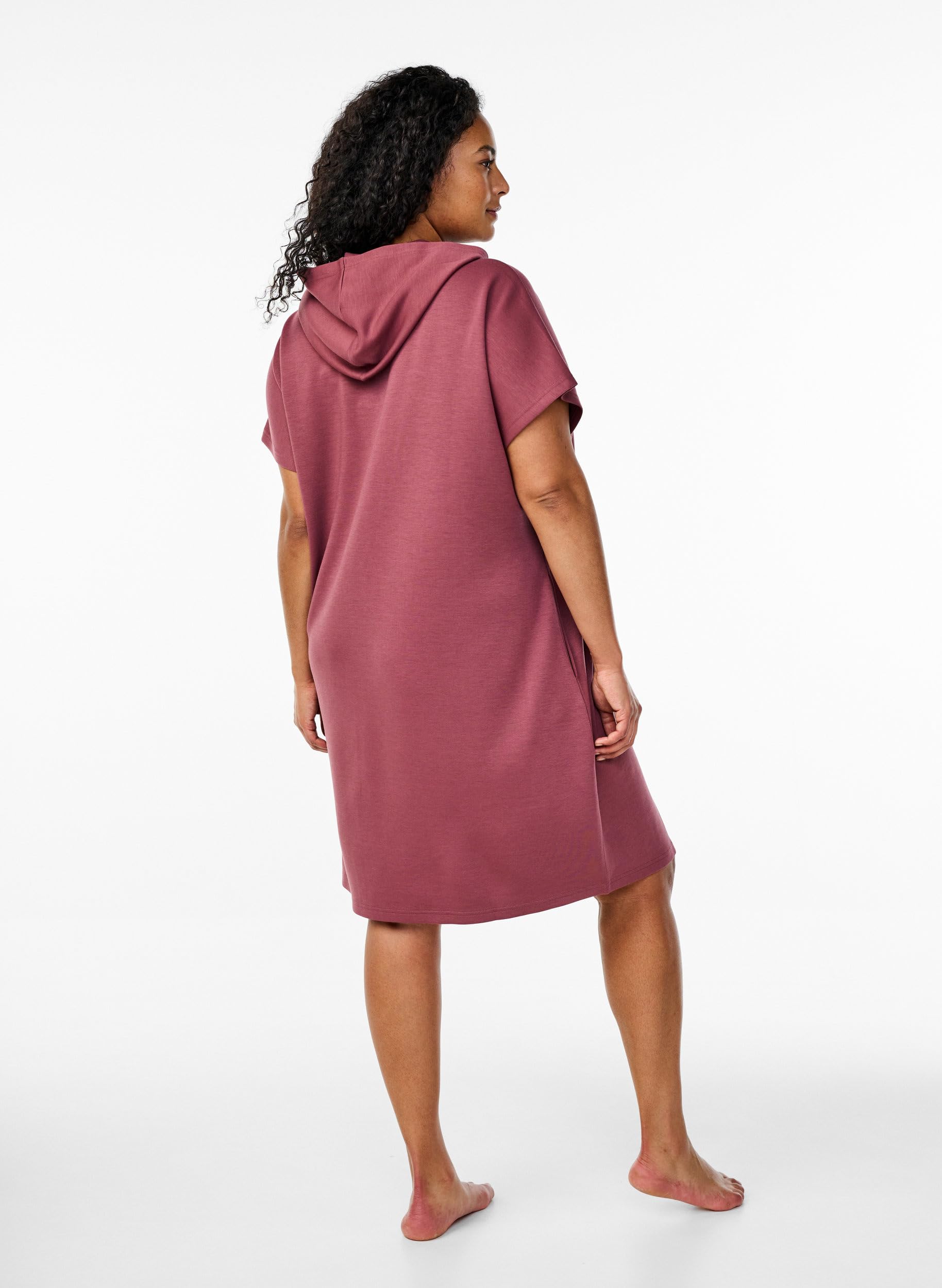 Zizzi Dresses Sweatkleid Kapuze Taschen Modal große Größen