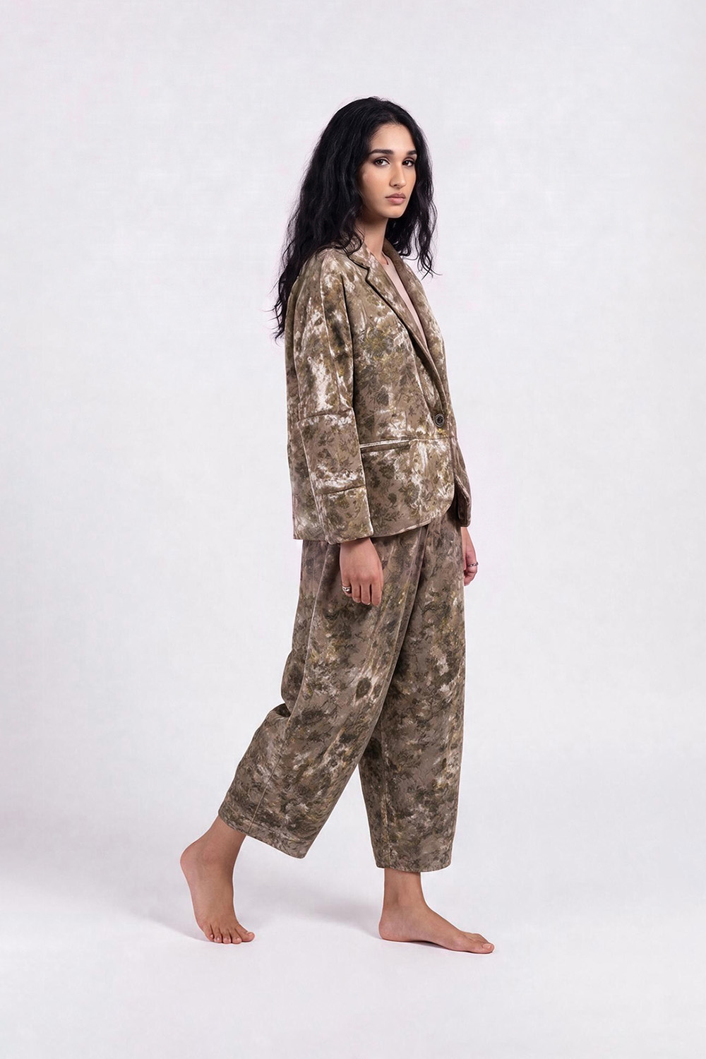 Sanctamuerte Capispalla Giacca Boxy Blazer Jacquard Floral