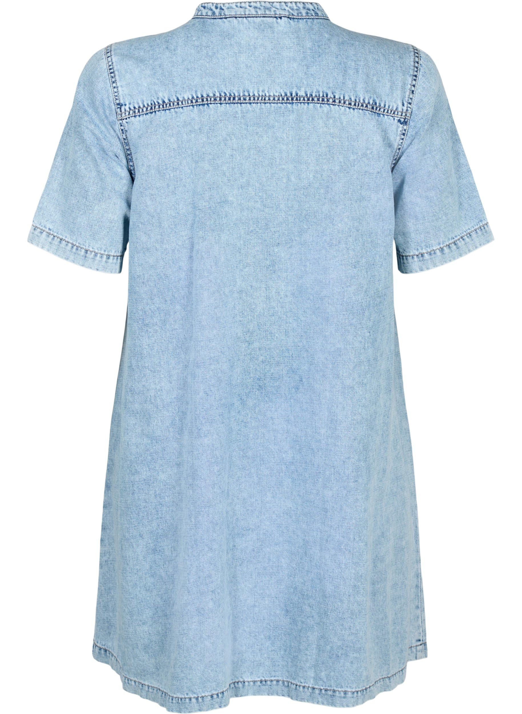 Zizzi Dresses Kleid Denim Kurzarm Baumwolle 42-60
