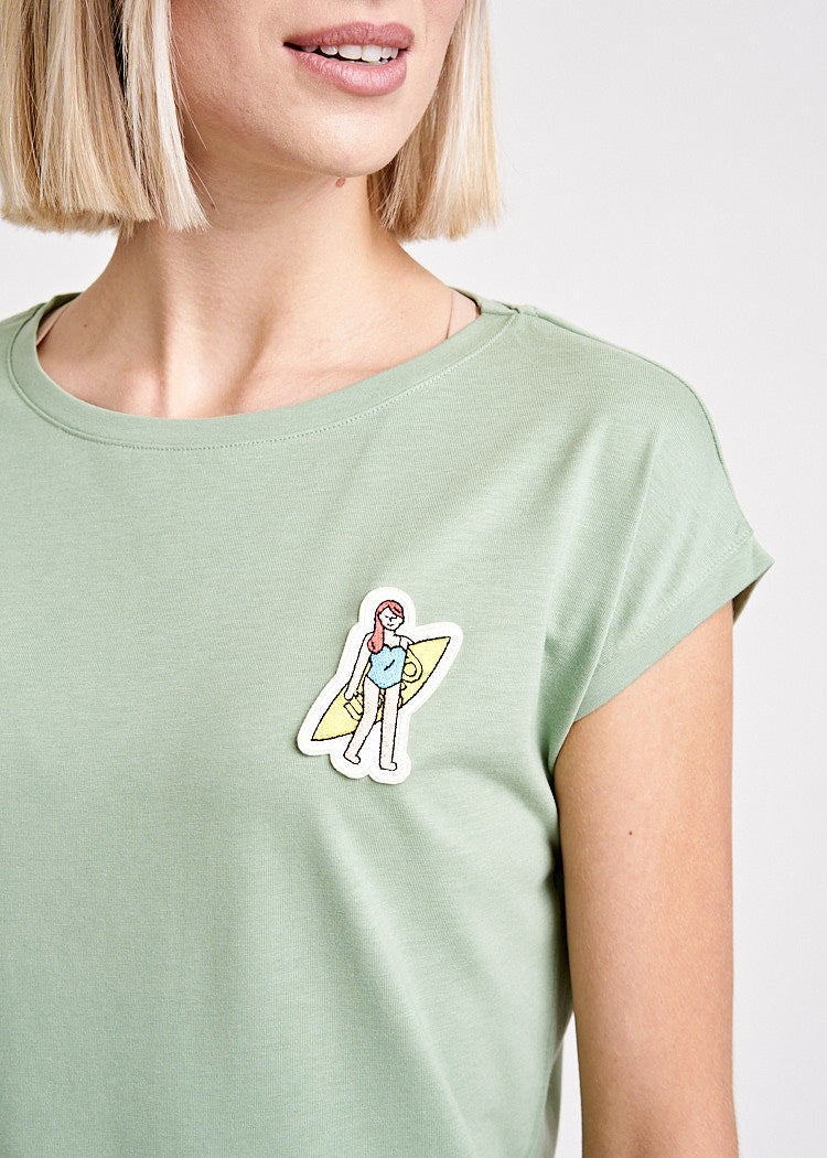 Wijld Woodshirt Elena Damen Shirt Wild Surf Print Slim