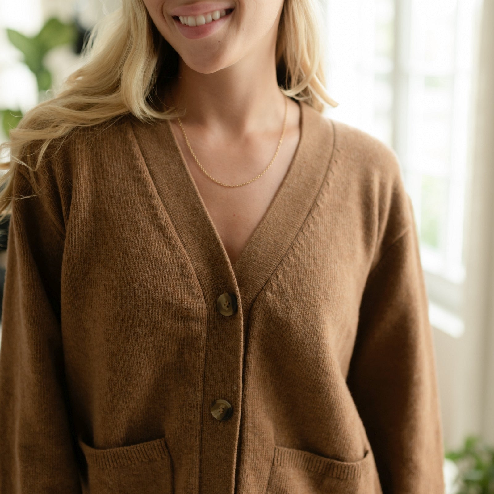 Nordlicht Milla Woll-Cardigan Strickjacke braun Recycling-Wolle
