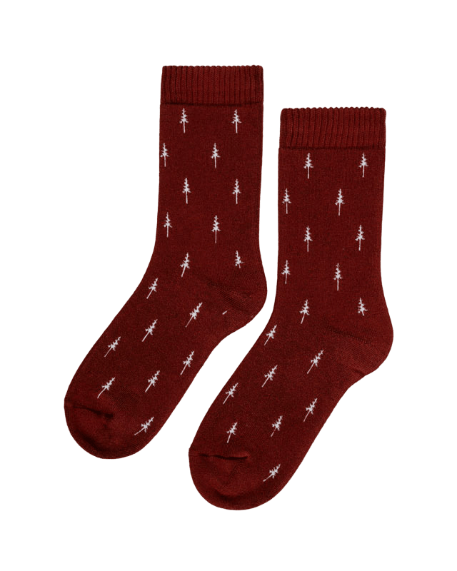NIKIN TreeSocks Cosy Allover Socken Bordeaux Bambus