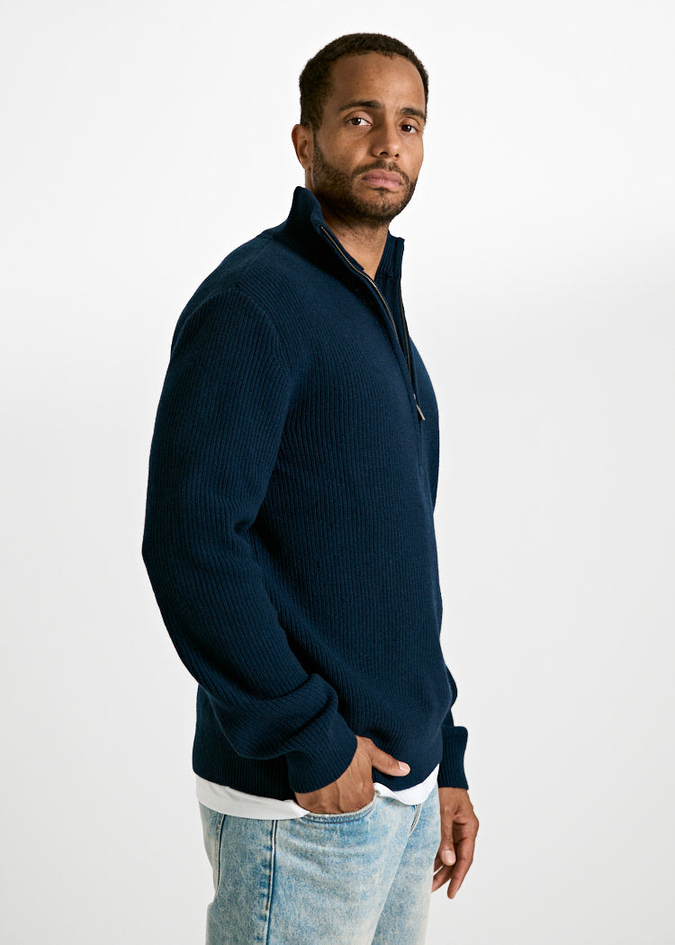 Wijld Tim Oltremare Strickpullover Herren Blau Wolle