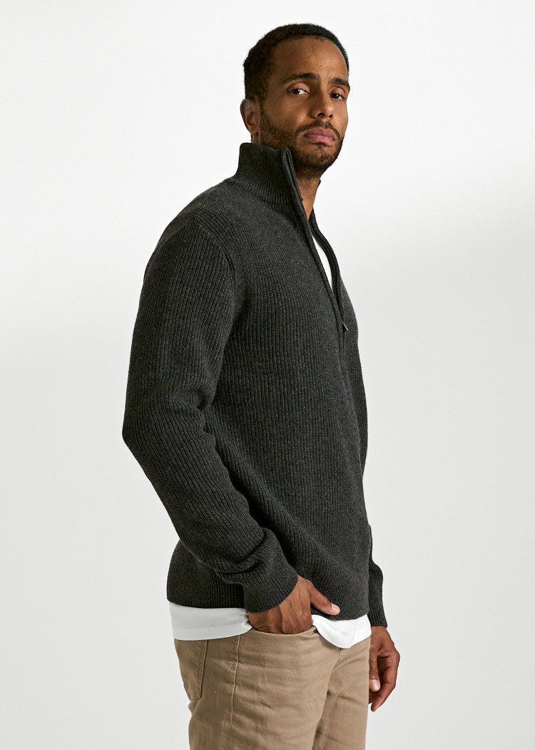 Wijld Troyer Tim Antracite Herren Strickpullover Wolle