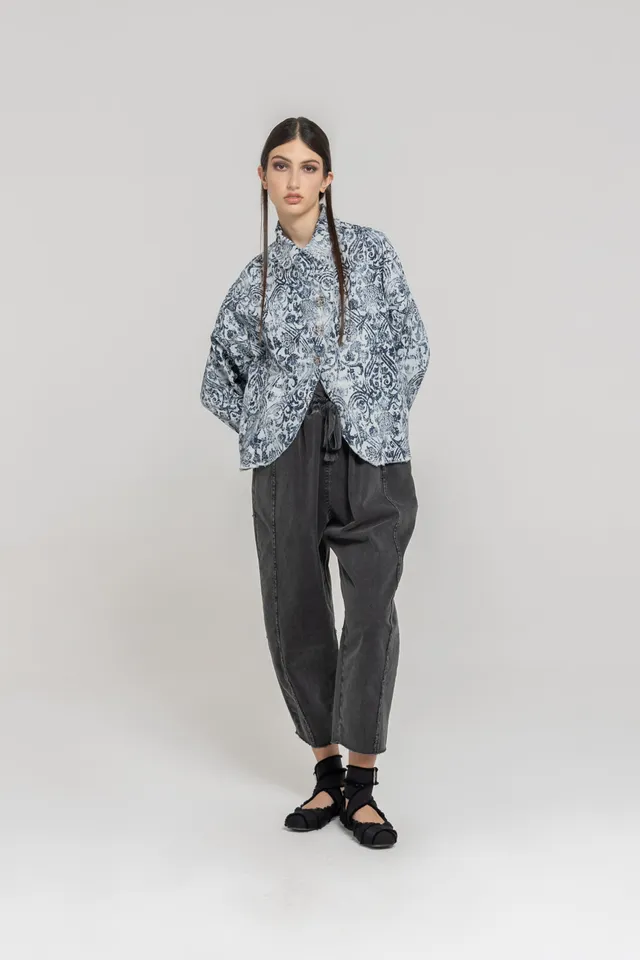 Sanctamuerte Capispalla Blazer Over Blazer Barockmuster Tencel