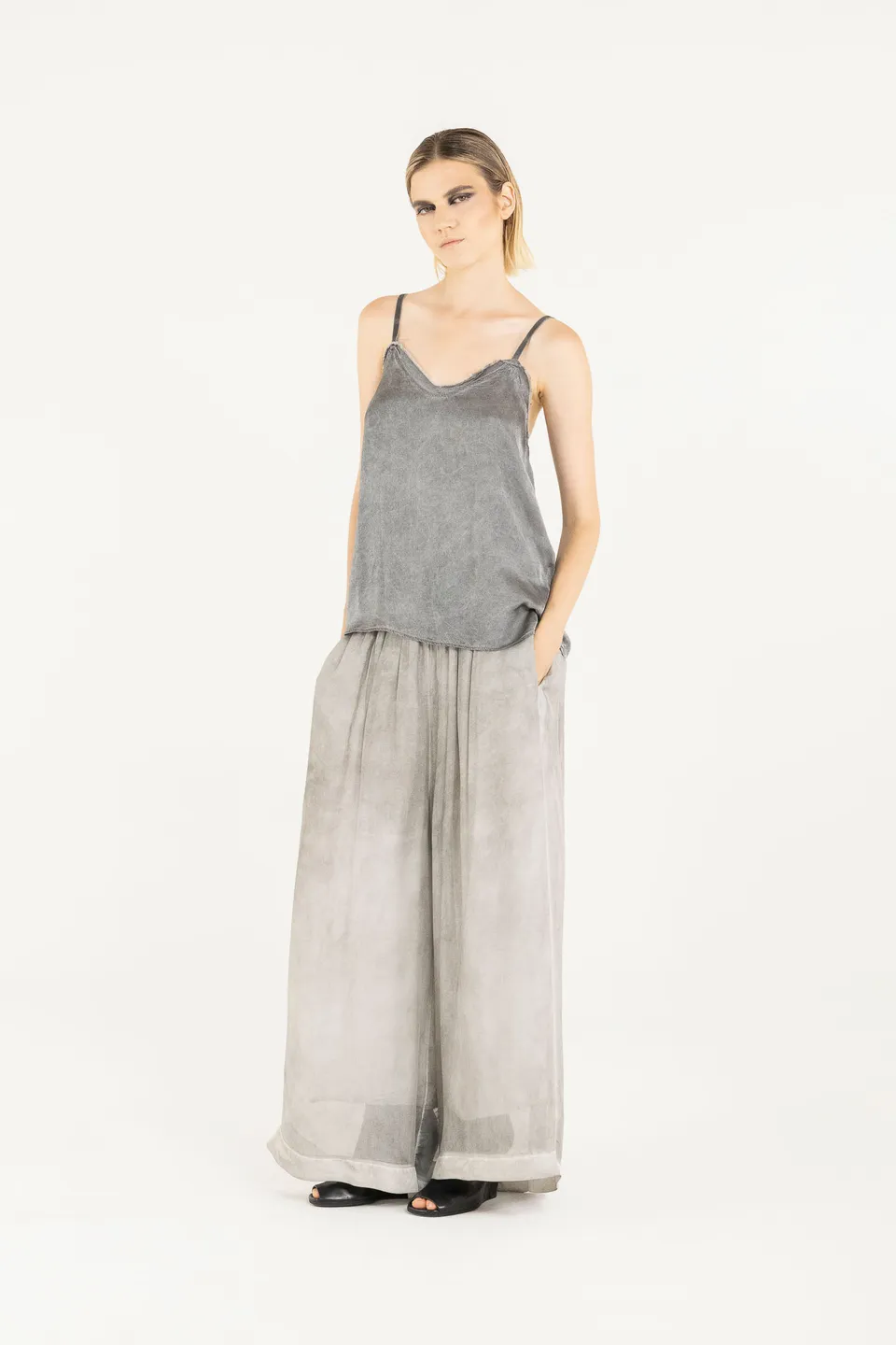 Sanctamuerte Top Tank Top Viskosesatin verstellbar