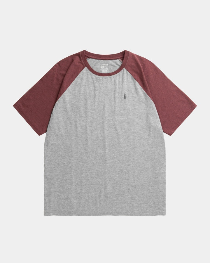 NIKIN TreeShirt Raglan Relaxed T-Shirt Coffee Bordeaux Grau