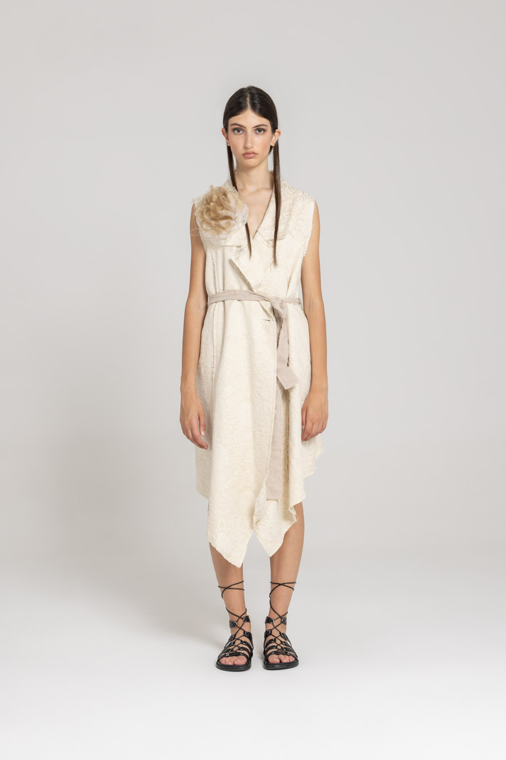 Sanctamuerte Capispalla Gilet Weste Baumwolljacquard Asymmetrisch