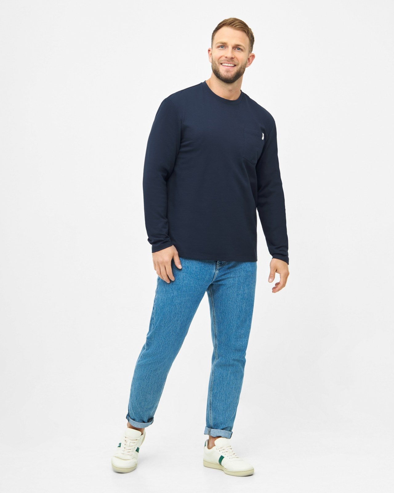 NIKIN TreeShirt Mono Longsleeve Pocket Relaxed Langarmshirt Dark Navy