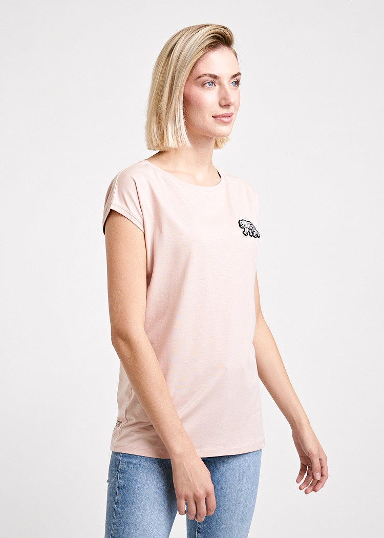 Wijld Elena Walking Bear Damen T-Shirt Slim Smoked Rose