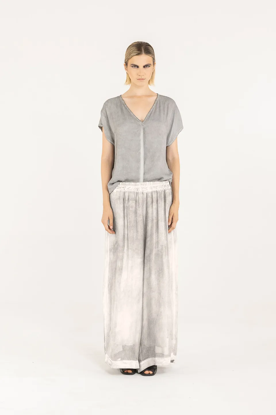 Sanctamuerte Pantaloni Pantalone Palazzo Hose Viskose